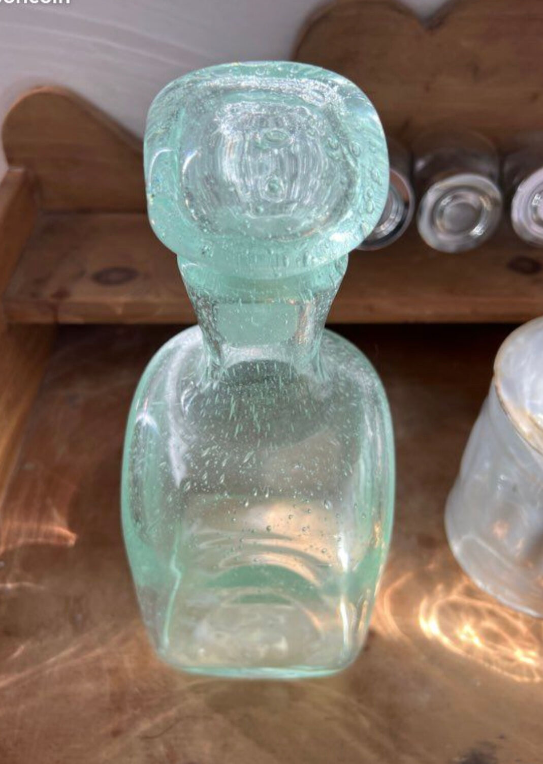 Plown green decanter