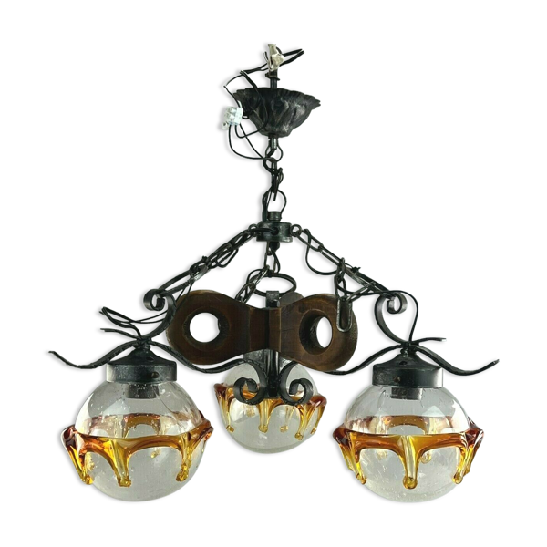 Suspension en fer & murano 60s