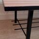 Vintage coffee table in ceramic, wood, and metal.
