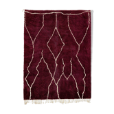 Modern Moroccan carpet dark red