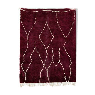 Modern Moroccan carpet dark red