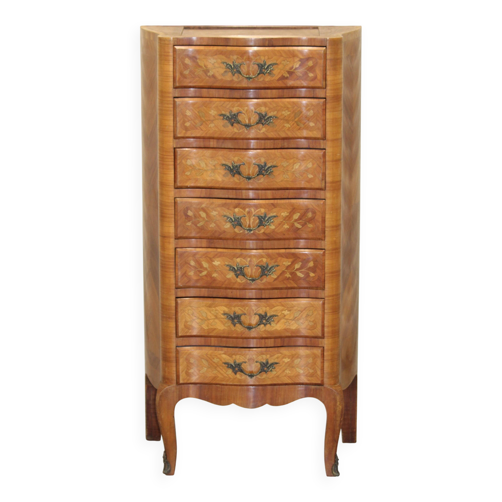 Chest of drawers, wood and marble