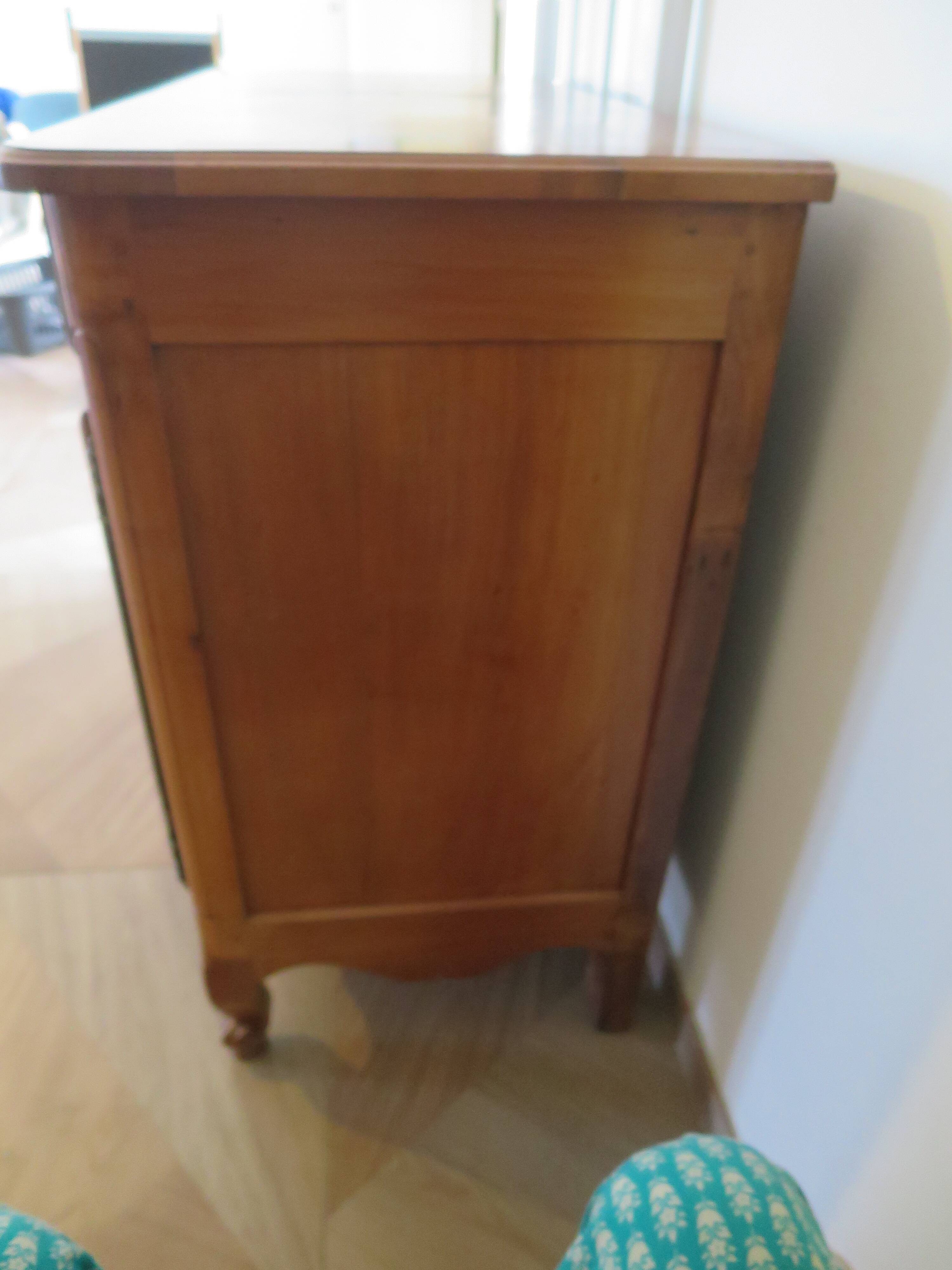 Rustic buffet Louis XV-Regency-jointed-massive wood-snail feet