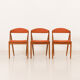Kai Kristiansen chairs model 31, set of 3, Denmark 1960s