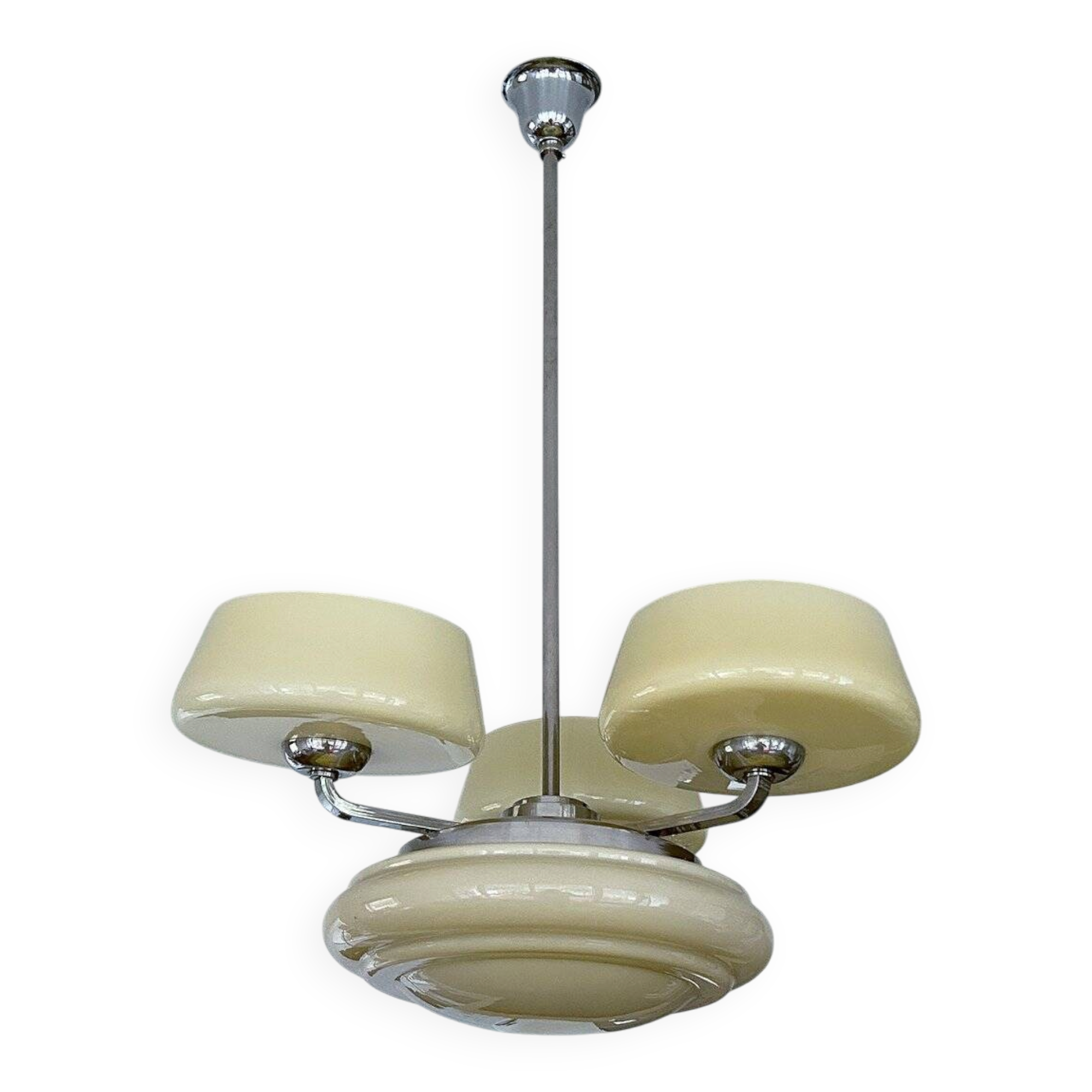 Large Art Deco pendant light in glass, 1930s