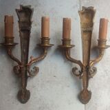 Pair of old bronze sconces