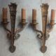 Pair of old bronze sconces
