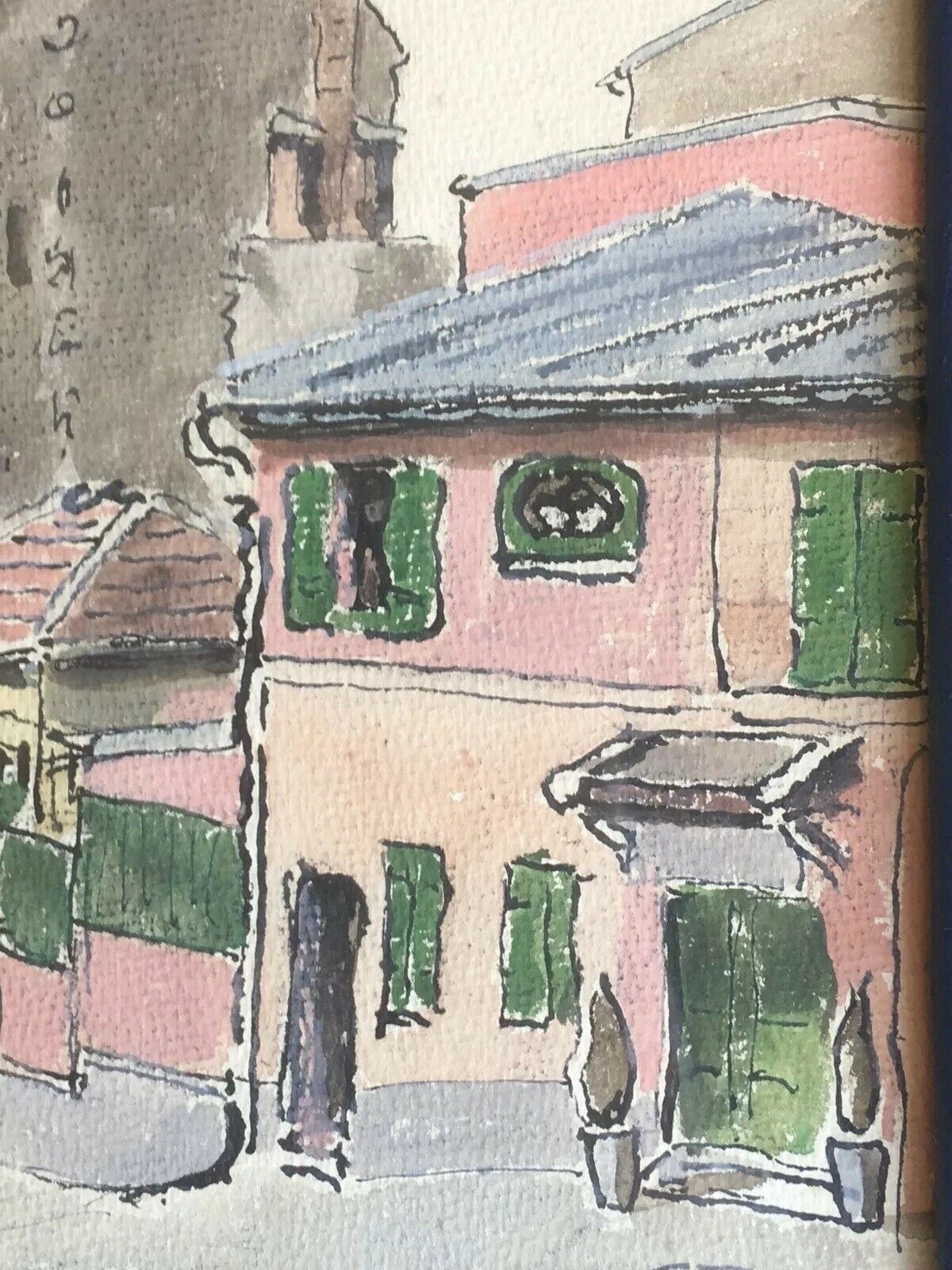 Painting Painting Signed Paris 18th Arrondissement Rue Caulaincourt Maisons Sacré-Coeur XX ème