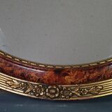 Old oval frame gilded stucco wood