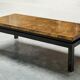 Modernist coffee table with a patinated gold top, 120x52.5x36 cm, mid-20th century.