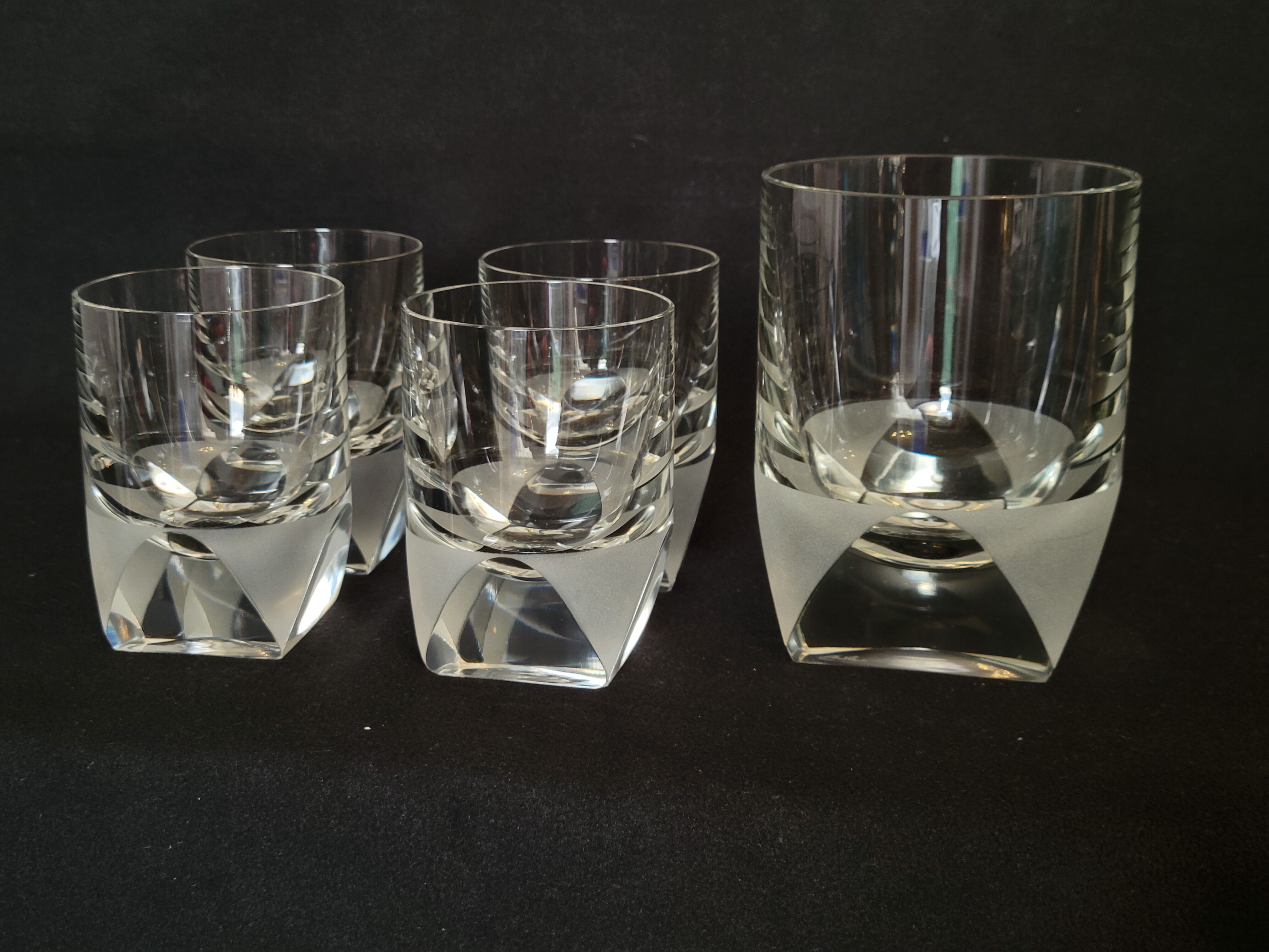 4 Rosenthal crystal whisky glasses + ice bucket + 2 shot glasses