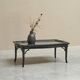 Coffee table in artificial bamboo, black lacquered wood and glass, 1960s.