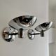 Pair of adjustable vintage wall lamps, chromed metal, France 1970