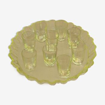 Uraline digestive tray & glasses