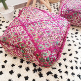 Moroccan pouf carpet with pillow