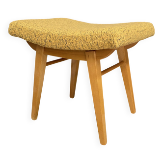 Yellow wool foot stool 1960s