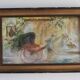 Oil on canvas signed F. Fosso, depicting a man pulling a cart.