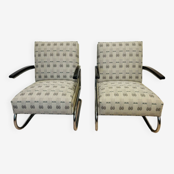 Pair of Mücke-Melder Fn24 bauhaus tubular steel chairs