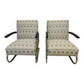 Pair of Mücke-Melder Fn24 bauhaus tubular steel chairs