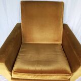 Vintage yellow velvet armchairs