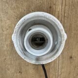 Vintage Porcelain Ceiling Light with Milk Glass , 1950s