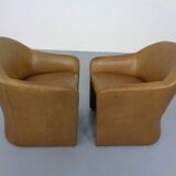 Set of Mid-Century German Leather Cocktail Chairs by Walter Knoll, 1960s