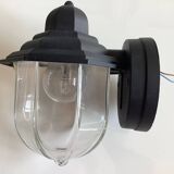 Matt black aluminum body wall light