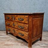 Commode arbalète style Louis XV en merisier massif vers 1900-1920
