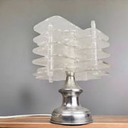 Lampe de table moderne en acrylique transparent du siècle hollandais, 1960s