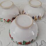 Set 3 large bowls and their sugar bowl, jam maker