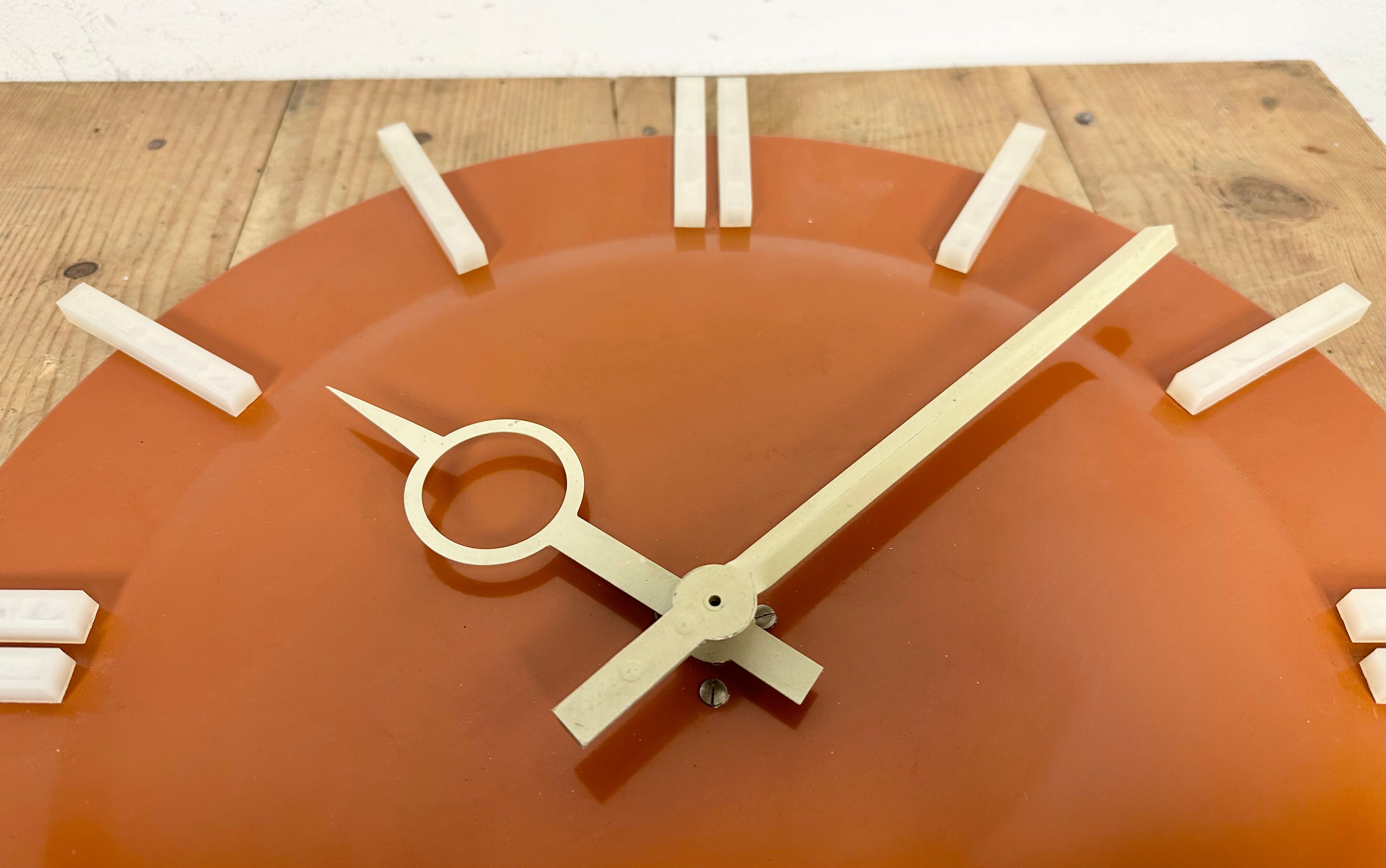 Industrial Office Wall Clock from Pragotron, 1970s