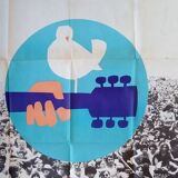 Vintage poster original 1970 woodstock jimi hendrix santana joe cocker joan baez concert 120x160