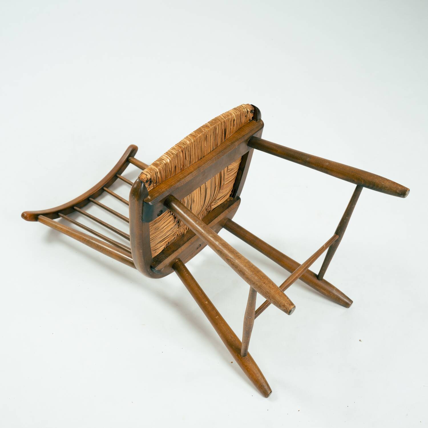 Wsk chair by Arno Lambrecht, 1950s in straw wicker and beech