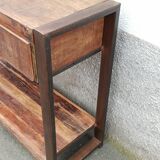 Console 2 tiroirs en bois ancien