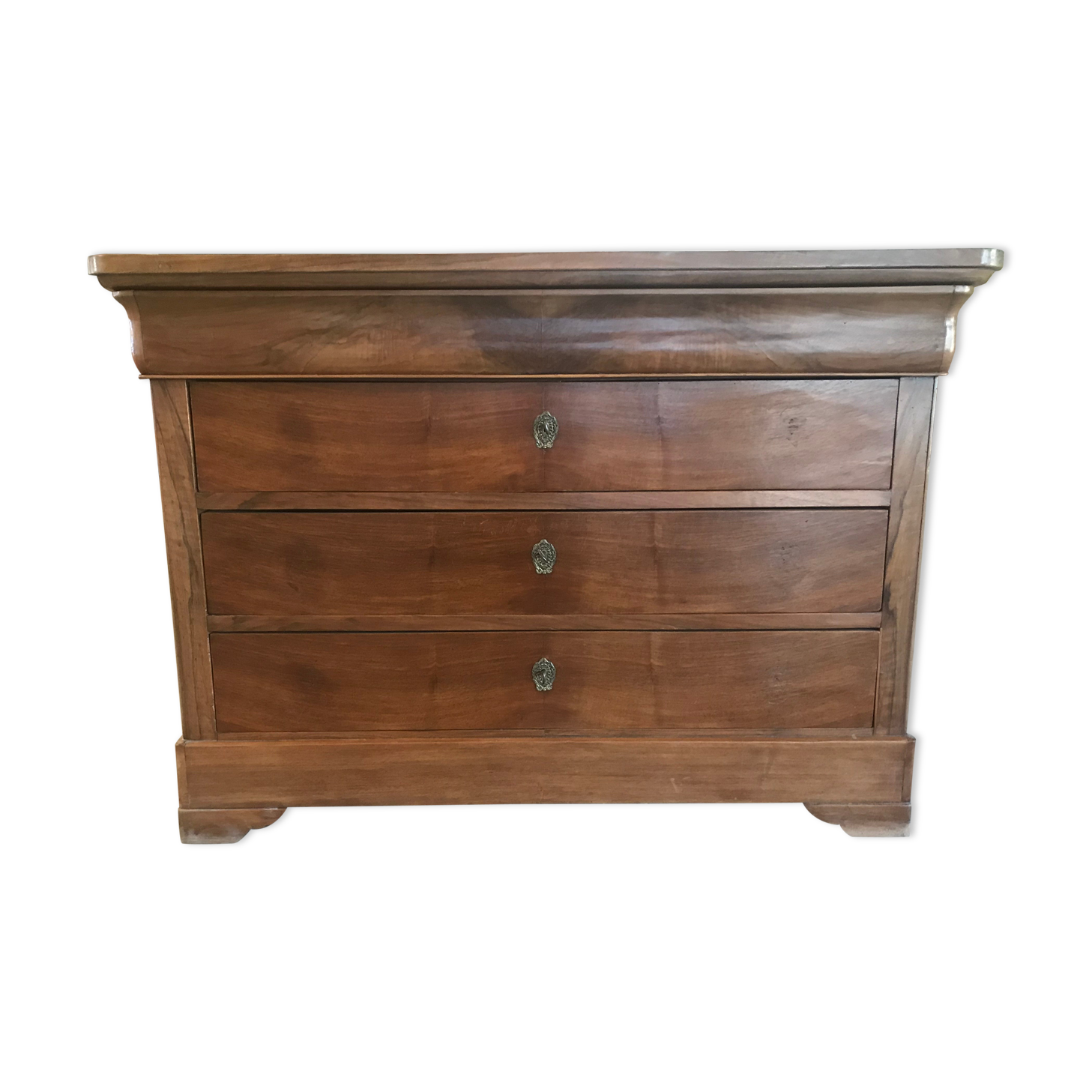 Louis Philippe period dresser in solid walnut