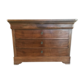 Commode époque Louis Philippe en noyer massif