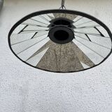 Industrial metal pendant light with mirror