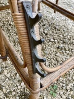 Old rattan chaise longue 20th century