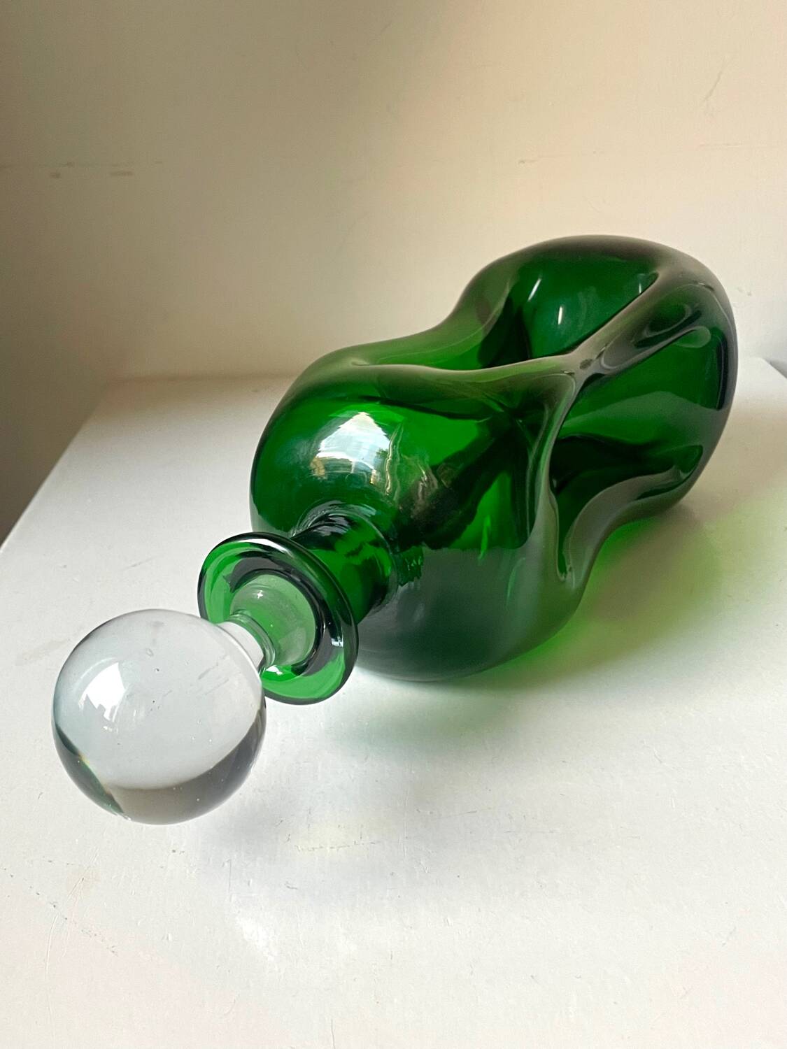 Holmegaard green decanter vintage  danish by jacob e bang