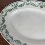 Large oval dish, "Champagne" model, Badonviller, green