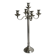 Large 5-arm candlestick in shiny silver metal