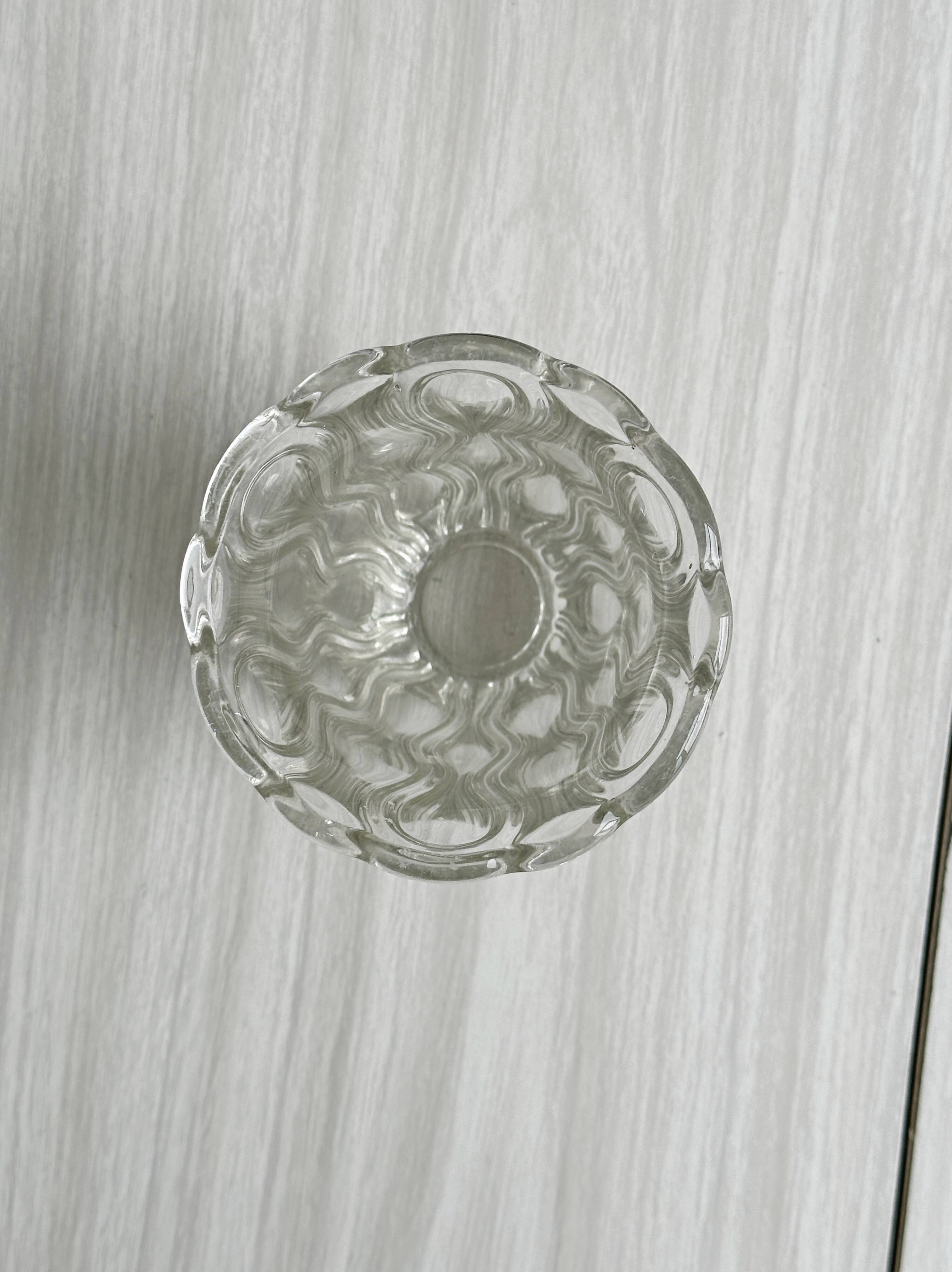 Thick transparent glass vase
