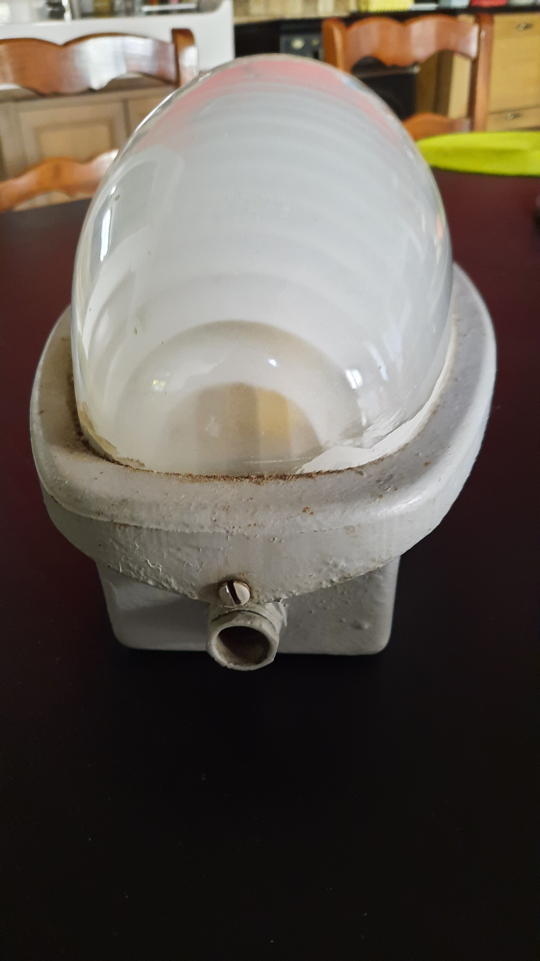 Holophanous cast iron wall lamp