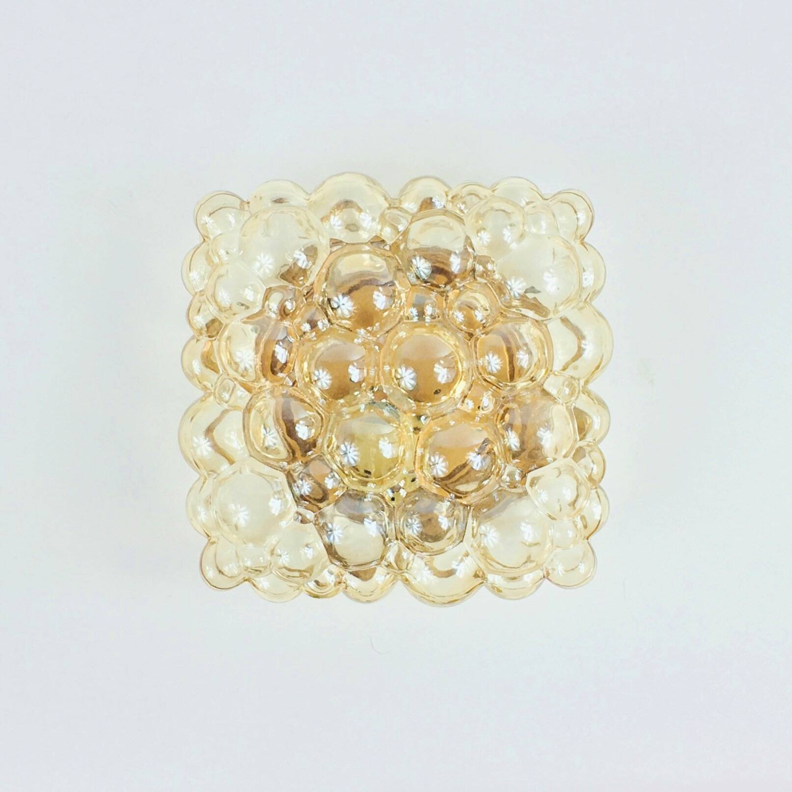 Plafonnier en verre à bulles du milieu du siècle, Tynell pour Limburg, Allemagne, années 1970