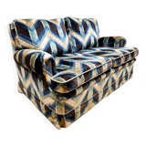 Vintage design Luxury velvet lounge sofa 2 seater 'Geometric lines'