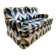 Vintage design Luxury velvet lounge sofa 2 seater 'Geometric lines'