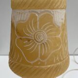 Vintage Alabaster Lamp with Floral Pattern Shade