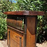 Rustic bar in neo-Gothic wrought iron oak.