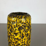 Pottery Super Yellow Color Fat Lava Multi-Color Vase Scheurich WGP, 1970s