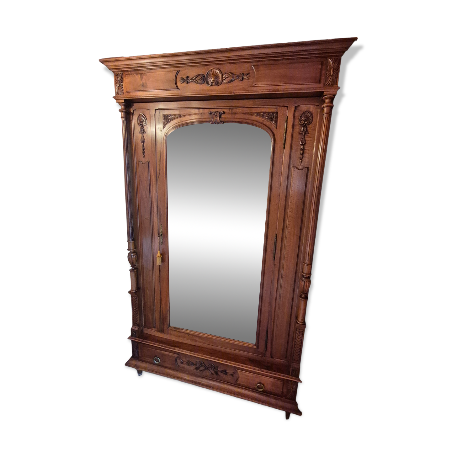 Antique carved wardrobe – solid wood Louis Philippe style